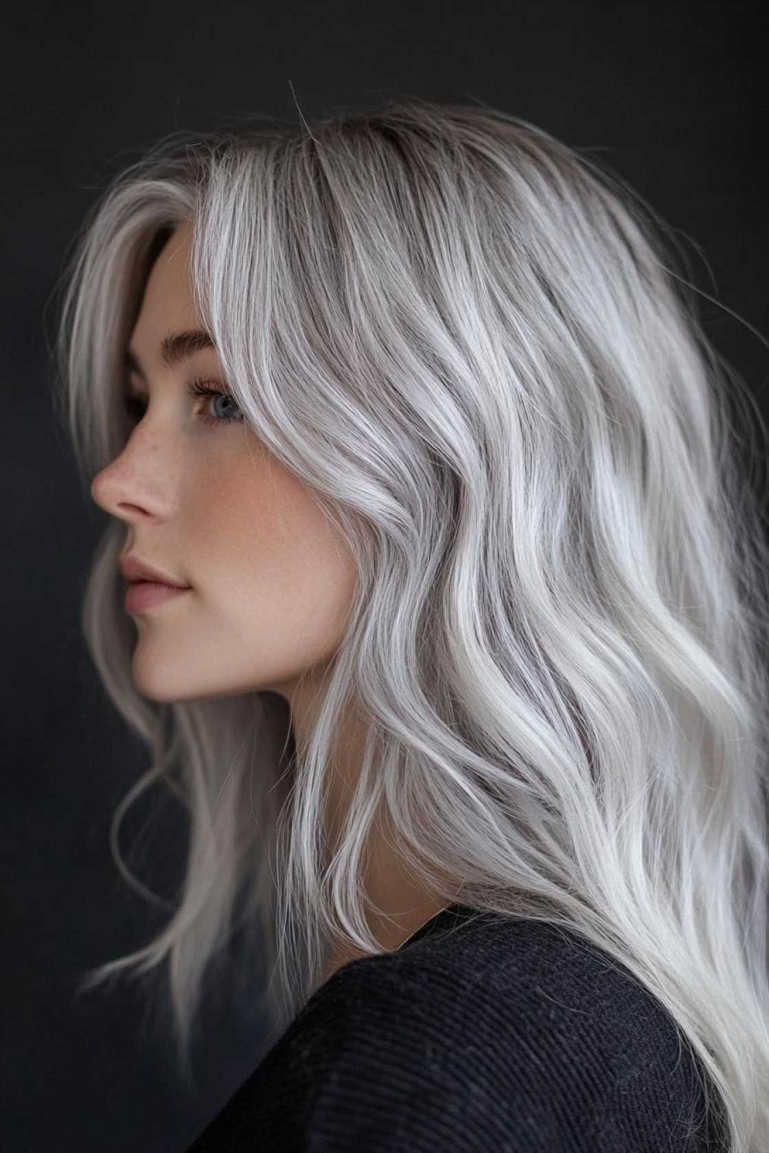 12+ Balayage for Grey Hair That Blends Silver Tones Naturally - 10. Silver Birch Balayage for a Natural 