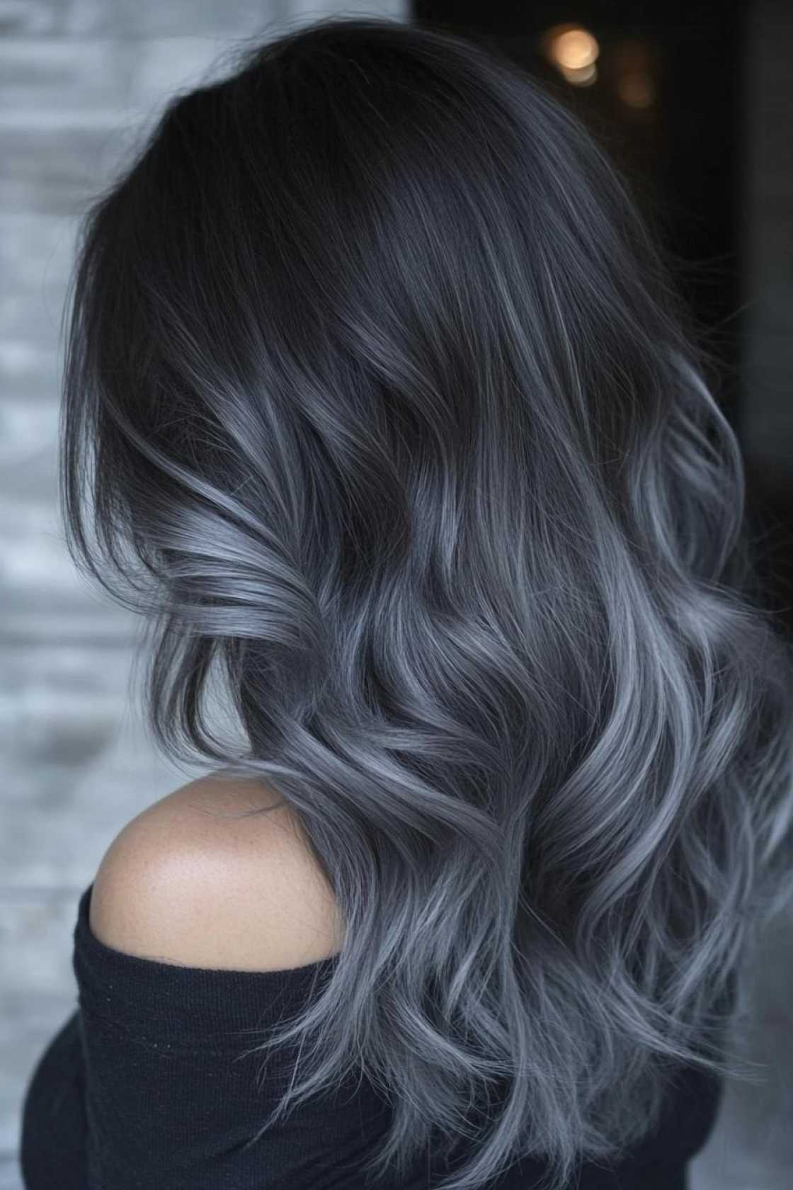 12+ Balayage for Grey Hair That Blends Silver Tones Naturally - 7. Charcoal Grey Balayage for Deep Contr