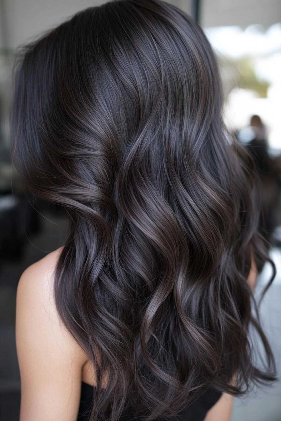 12+ Dark Hair with Highlights That Add Depth Without Harsh Contrast - 10. Ash Brown Babylights on Jet Black Ha