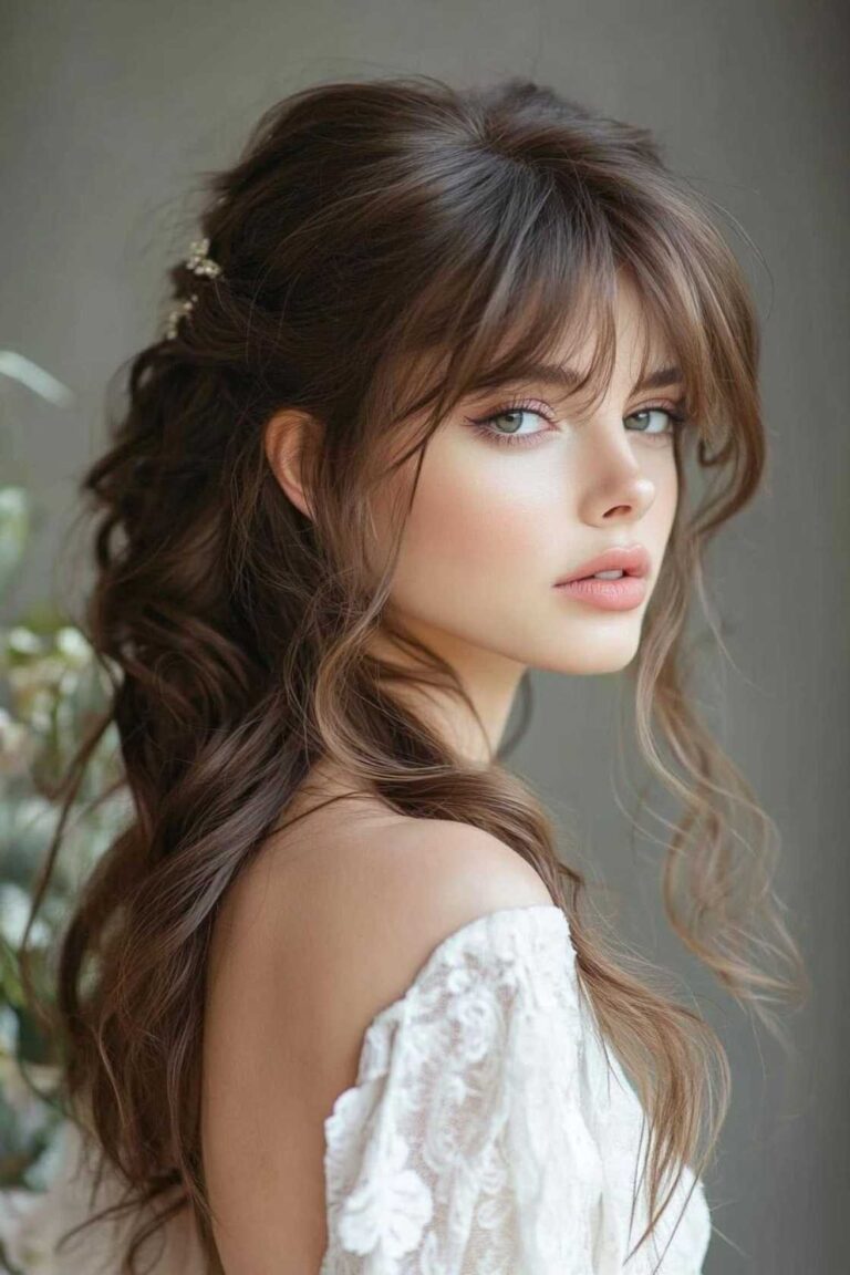 12+ Half Up Half Down Prom Hairstyles with Curtain Bangs
