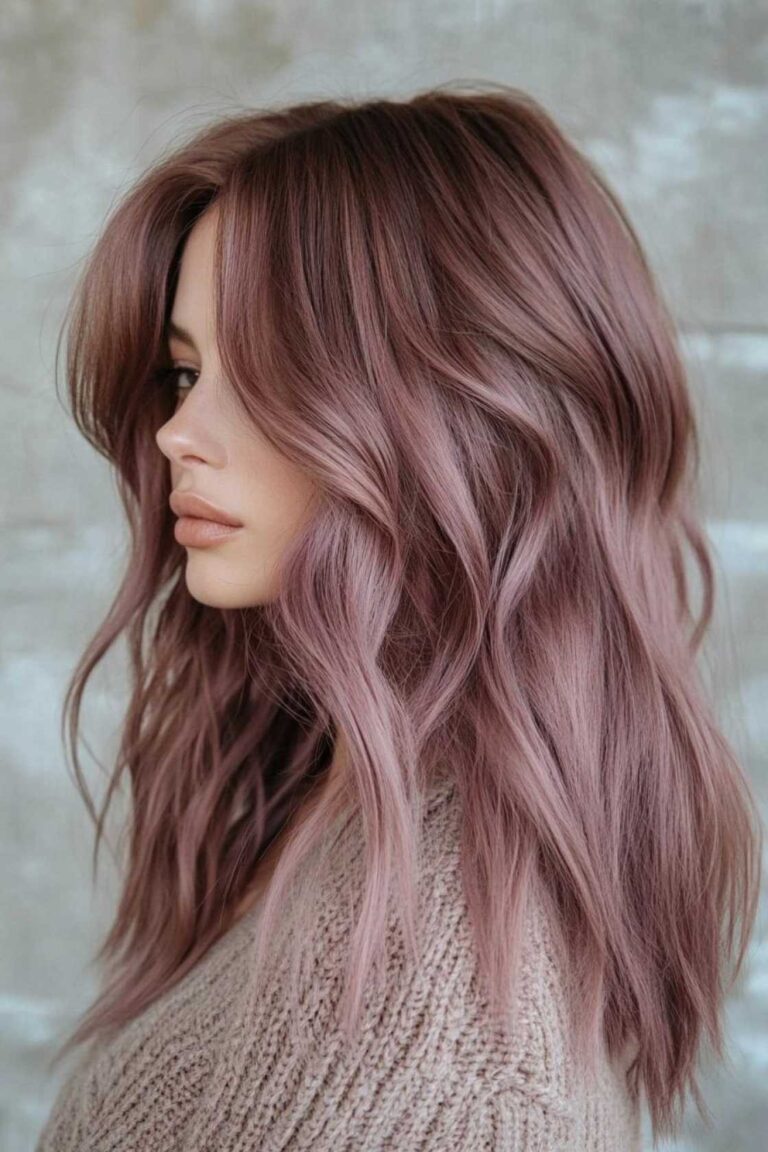 12+ Smoky Rose Brunette Hair Colors with Subtle Mauve Reflection