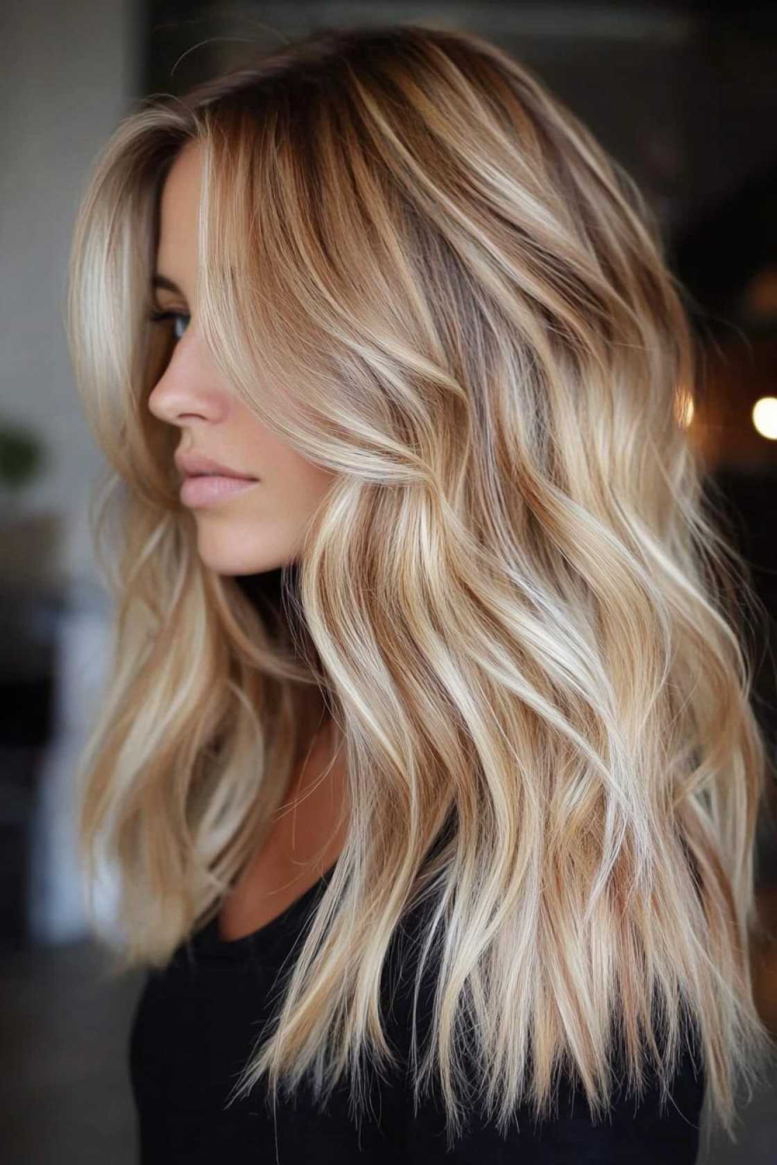 13+ Caramel Brown Blonde Highlight Ideas That Add Warm Dimension and Shine - 11. Golden Butterscotch Streaks