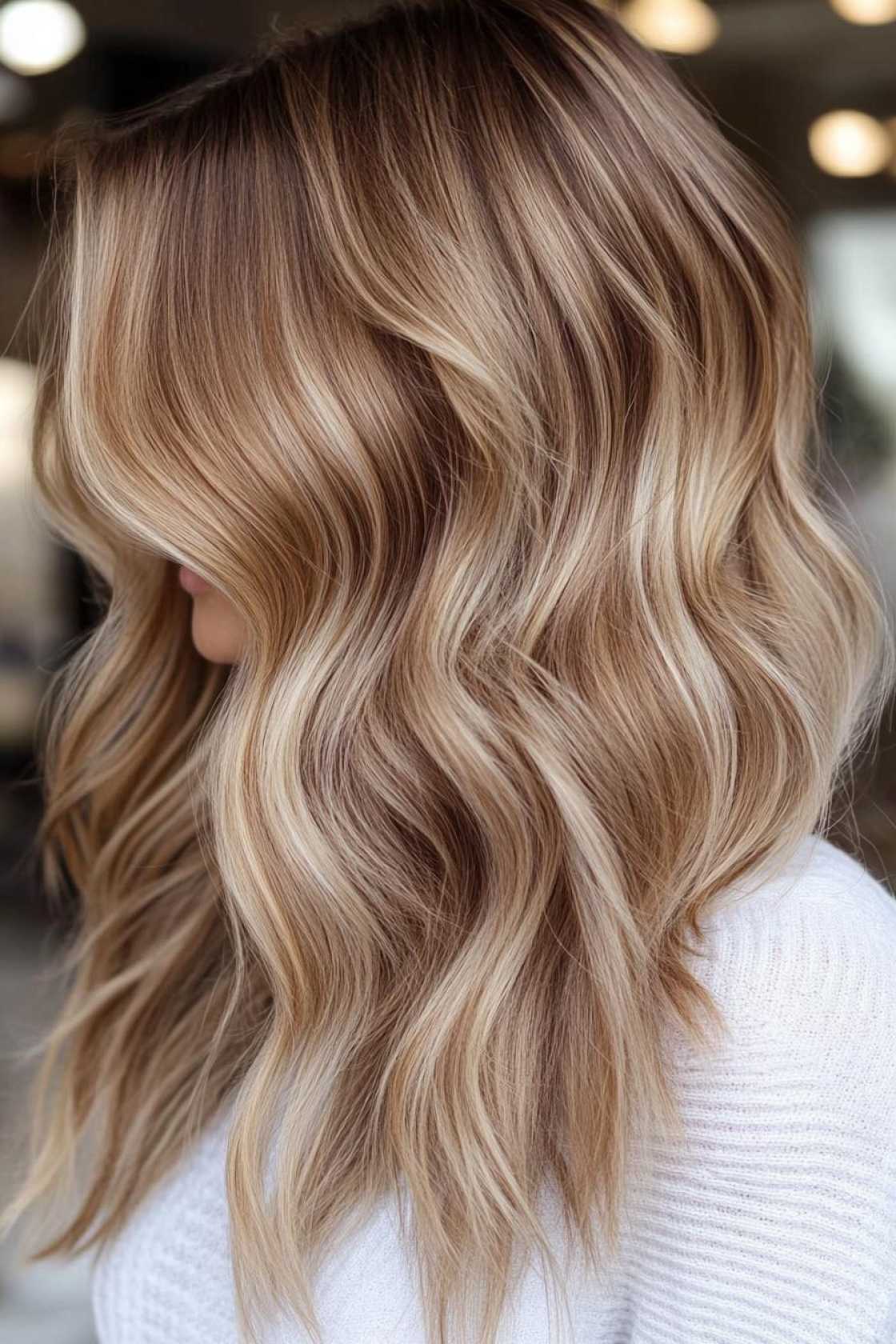 13+ Caramel Brown Blonde Highlight Ideas That Add Warm Dimension and Shine - 6. Toasted Marshmallow Balayage