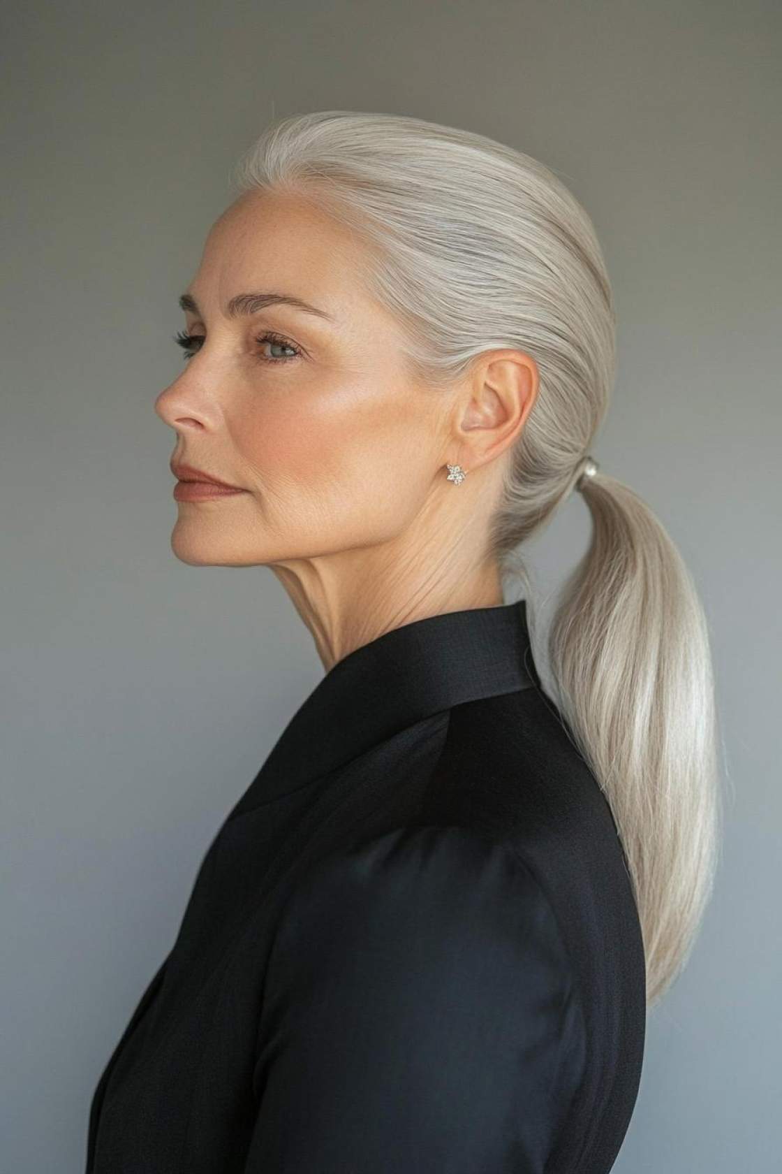 13+ Mother of the Bride Hairstyles That Feel Elegant Timeless and Modern - The Sleek Low Ponytail