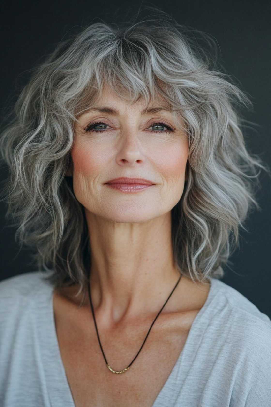 13+ Shag Haircuts for Women Over 50 with Airy Layers and Texture - 7. The Wavy Shag for Added Movement