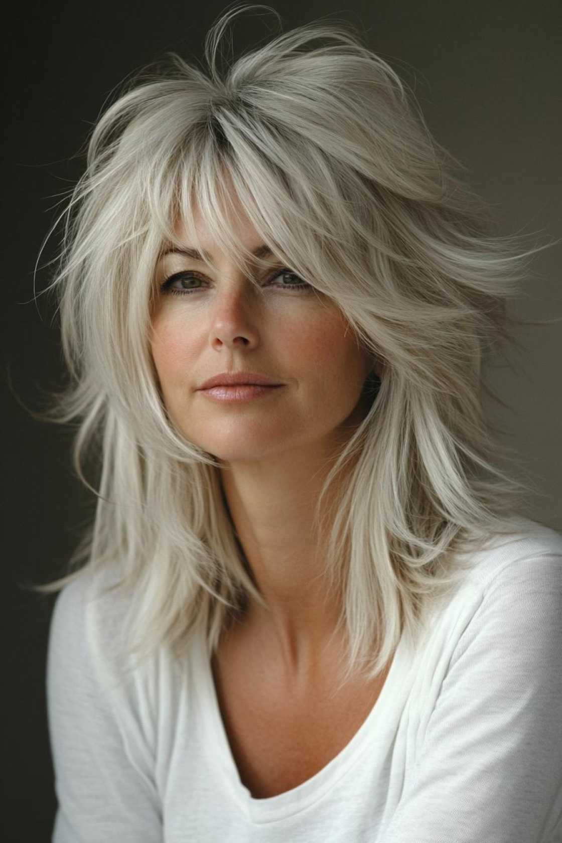 13+ Shag Haircuts for Women Over 50 with Airy Layers and Texture - 4. The Bold Shag with Asymmetrical Layer
