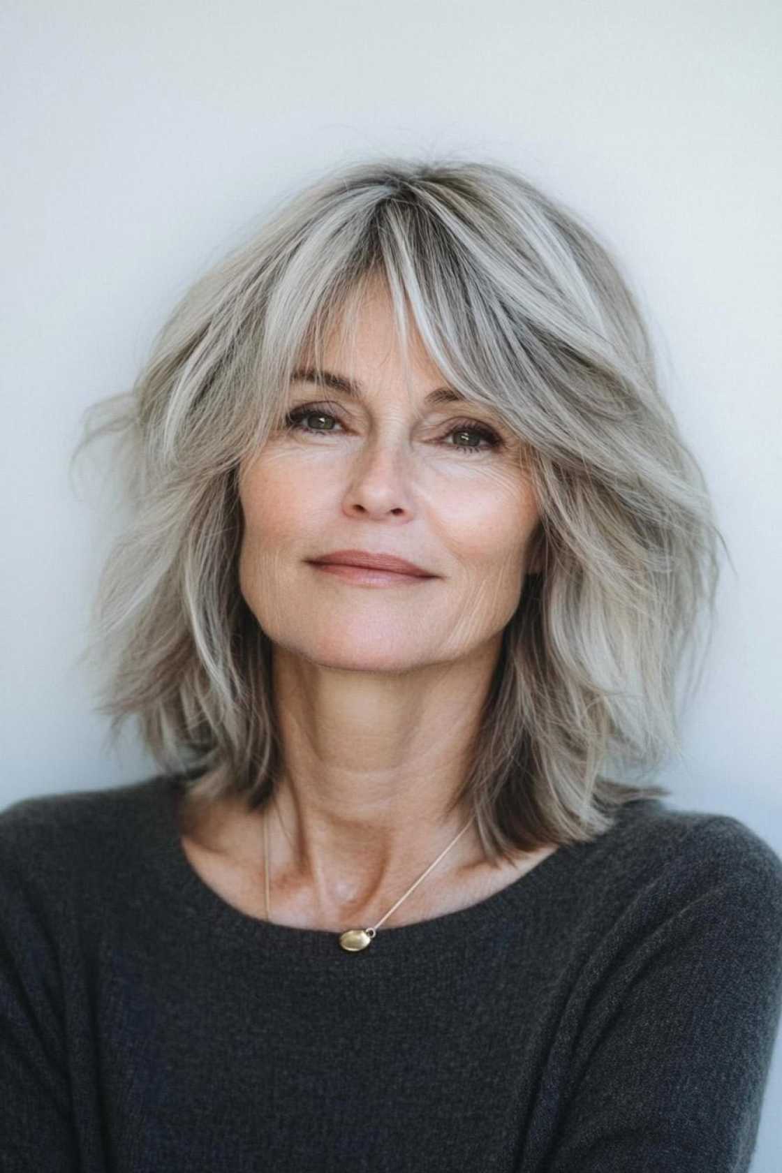 13+ Shag Haircuts for Women Over 50 with Airy Layers and Texture - 11. The Layered Lob Shag