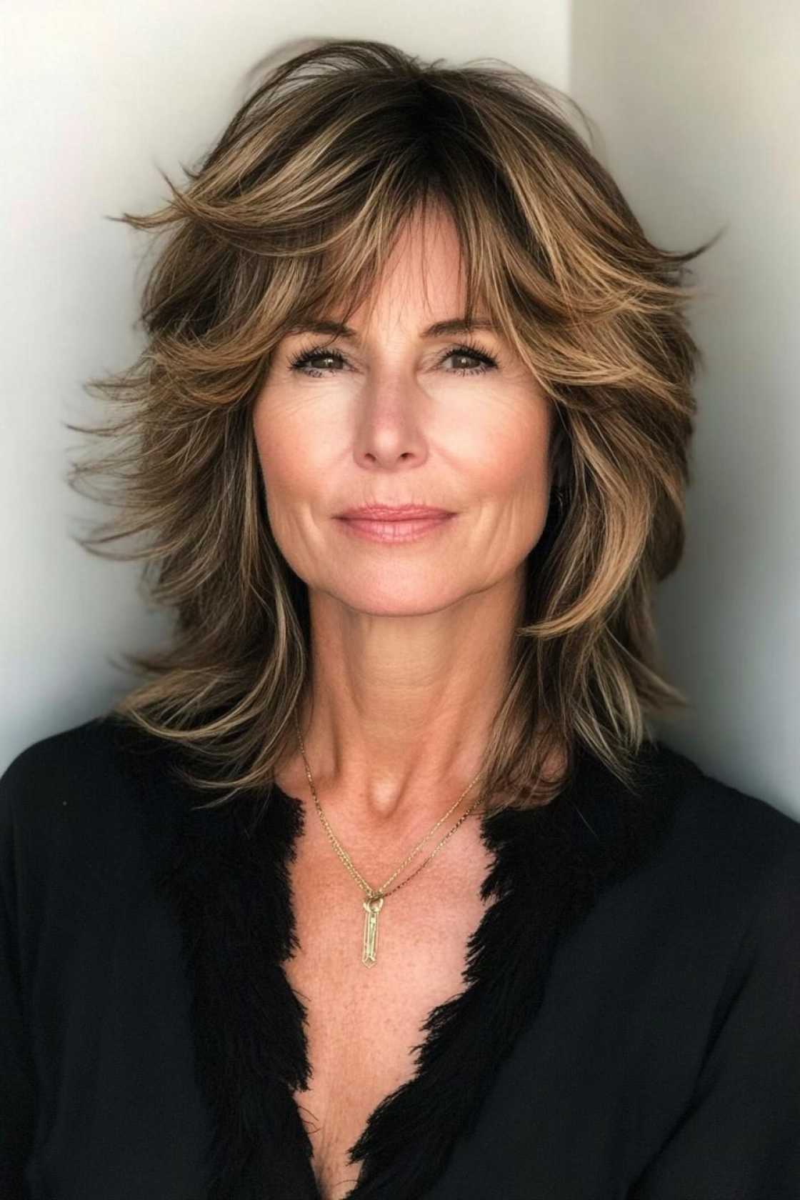 13+ Shag Haircuts for Women Over 50 with Airy Layers and Texture - 9. The Textured Mid-Length Shag